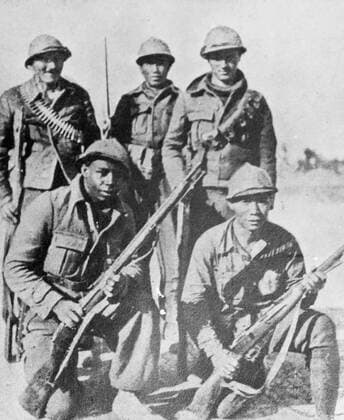 Volunteers from the Americas, Africa, Asia and Europe in the International Brigade, during the Spanish Civil War WHA  !ACHTUNG AUFNAHMEDATUM GESCHÄTZT! Copyright: WHA UnitedArchivesWHA_064_0954