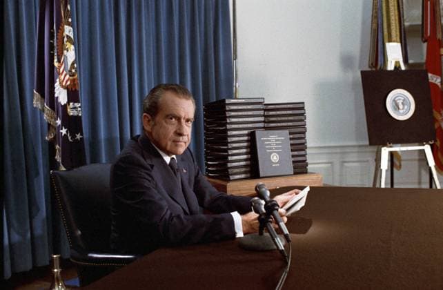Colour photograph of President Richard Nixon (1913-1994) 37th President of the United States. Dated 1974 WHA  !ACHTUNG AUFNAHMEDATUM GESCHÄTZT! Copyright: WHA UnitedArchivesWHA_068_0474