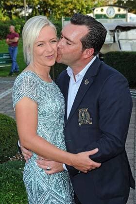 5. Aktion Kinderträume Golf Cup . Andrea Mühlbauer und Falk Raudies anläßlich des 5. Aktion Kinderträume Golf Cup am 09.09.2016 in St. Leon-Rot.