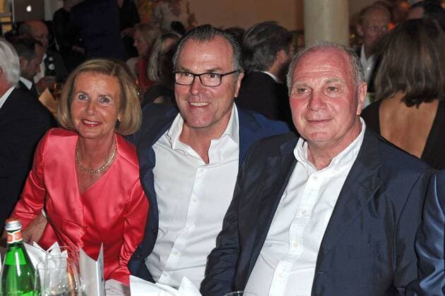 5. Aktion Kinderträume Golf Cup . Ulrich Uli Hoeneß , Clemens Tönnies und Jimmy Schmied anläßlich des 5. Aktion Kinderträume Golf Cup am 09.09.2016 in St. Leon-Rot.
