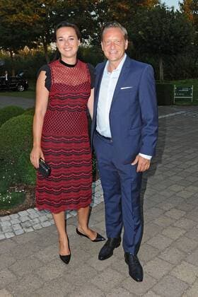 5. Aktion Kinderträume Golf Cup . Horst Heldt mit seiner Ehefrau Bettina anläßlich des 5. Aktion Kinderträume Golf Cup am 09.09.2016 in St. Leon-Rot.