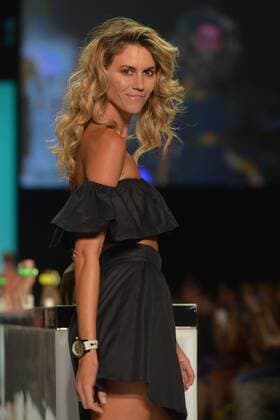 A model walks on the runway at the Kyboe show during New York Fashion Week: The Shows at The Arc, Skylight at Moynihan Station in New York City on September 10, 2016.  NYP20161009984 ANDREAxHANKS