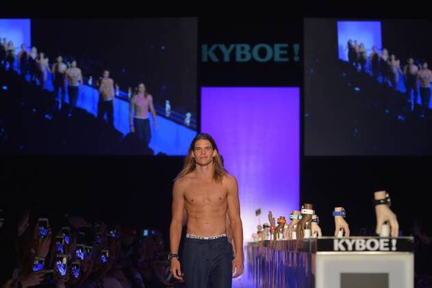 A model walks on the runway at the Kyboe show during New York Fashion Week: The Shows at The Arc, Skylight at Moynihan Station in New York City on September 10, 2016.  NYP20161009998 ANDREAxHANKS