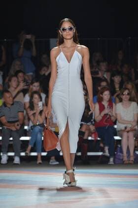 A model walks on the runway at the Christian Siriano show during New York Fashion Week: At Artbeam in New York City on September 10, 2016.  NYP201610010003 ANDREAxHANKS
