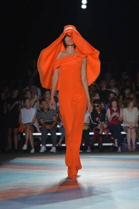 A model walks on the runway at the Christian Siriano show during New York Fashion Week: At Artbeam in New York City on September 10, 2016.  NYP201610010008 ANDREAxHANKS