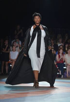 A model walks on the runway at the Christian Siriano show during New York Fashion Week: At Artbeam in New York City on September 10, 2016.  NYP201610010017 ANDREAxHANKS