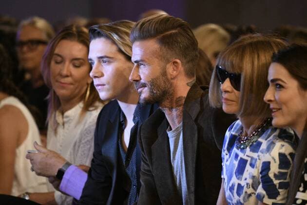 . 11 09 2016. New York , United States. David Beckham and his son Brooklyn in the front row at Victoria Beckham s show at New York Fashion Week.  xi-Imagesx IIM-13417-0009