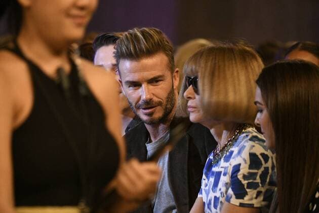 . 11 09 2016. New York , United States. David Beckham and his son Brooklyn in the front row at Victoria Beckham s show at New York Fashion Week.  xi-Imagesx IIM-13417-0010