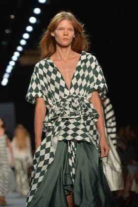 A model walks on the runway at the Tome show during New York Fashion Week: The Shows at The Dock, Skylight at Moynihan Station in New York City on September 11, 2016.  NYP201611010025 ANDREAxHANKS