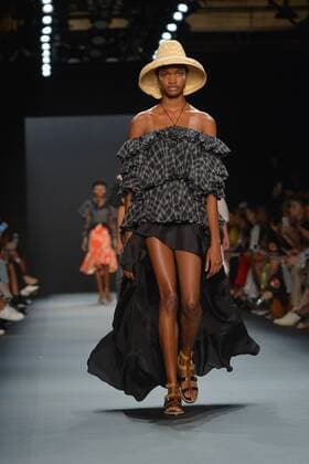 A model walks on the runway at the Tome show during New York Fashion Week: The Shows at The Dock, Skylight at Moynihan Station in New York City on September 11, 2016.  NYP201611010026 ANDREAxHANKS