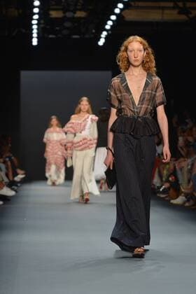 A model walks on the runway at the Tome show during New York Fashion Week: The Shows at The Dock, Skylight at Moynihan Station in New York City on September 11, 2016.  NYP201611010028 ANDREAxHANKS