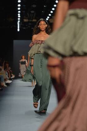 A model walks on the runway at the Tome show during New York Fashion Week: The Shows at The Dock, Skylight at Moynihan Station in New York City on September 11, 2016.  NYP201611010032 ANDREAxHANKS