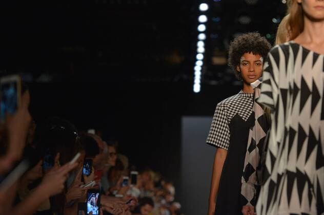 A model walks on the runway at the Tome show during New York Fashion Week: The Shows at The Dock, Skylight at Moynihan Station in New York City on September 11, 2016.  NYP201611010035 ANDREAxHANKS