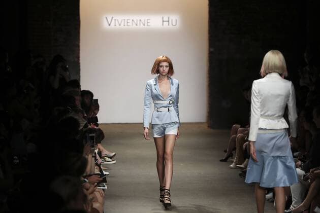 NEW YORK, Sept. 11, 2016 -- Models present creations of Vivienne Hu during the New York Fashion Week in New York City, the United States, Sept. 11, 2016. ) (lrz) U.S.-NEW YORK-FASHION-VIVIENNE HU WangxYing 