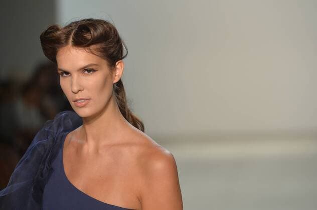 A model walks on the runway at the Irina Vitjaz show during New York Fashion Week in New York City on September 12, 2016. The show is at The Gallery, Skylight Clarkson Square.  NYP20160912207 ANDREAxHANKS