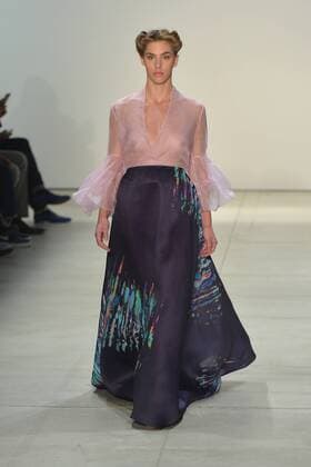 A model walks on the runway at the Irina Vitjaz show during New York Fashion Week in New York City on September 12, 2016. The show is at The Gallery, Skylight Clarkson Square.  NYP20160912209 ANDREAxHANKS