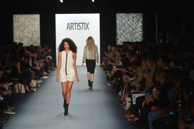 A model walks on the runway at the Artistix show during New York Fashion Week: The Shows at The Dock, Skylight at Moynihan Station in New York City on September 12, 2016.  NYP201612020007 ANDREAxHANKS