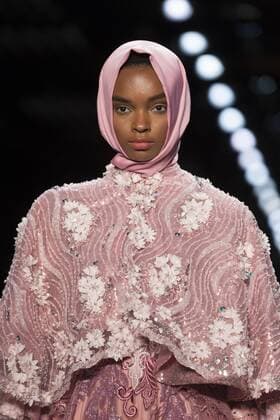 New York Fashion Week - Anniesa Hasibuan Model walks runway for Anniesa Hasibuan collection during New York Fashion week at Moynihan station.  LevxRadin