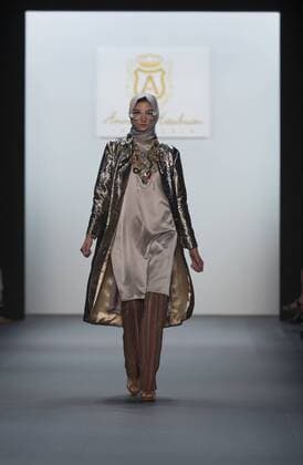 New York Fashion Week - Anniesa Hasibuan Model walks runway for Anniesa Hasibuan collection during New York Fashion week at Moynihan station  LevxRadin