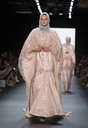 New York Fashion Week - Anniesa Hasibuan Model walks runway for Anniesa Hasibuan collection during New York Fashion week at Moynihan station  LevxRadin