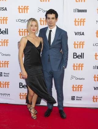 TORONTO, Sept. 12, 2016 -- Director Damien Chazelle (R) and actress Olivia Hamilton pose for photos before the Canadian premiere of the film La La Land at the Princess of Wales Theater during the 41st Toronto International Film Festival in Toronto, Canada, Sept. 12, 2016. ) (zjy) CANADA-TORONTO-FILM FESTIVAL- LA LA LAND ZouxZheng 