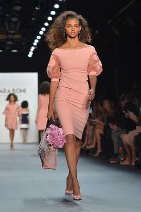 New York Fashion Week - Chiara Boni A model walks on the runway at the Chara Boni La Petite Robe show during New York Fashion Week: The Shows at The Dock, Skylight at Moynihan Station in New York City on September 13, 2016.  NYP201613020014 ANDREAxHANKS