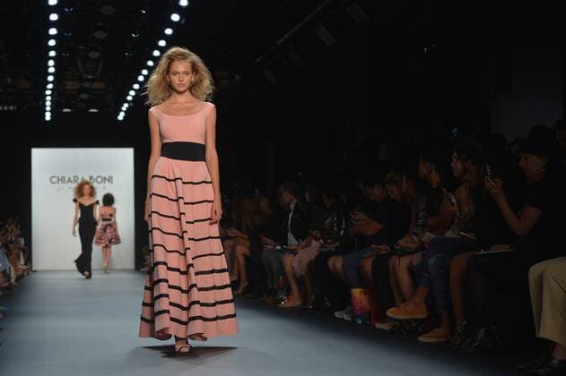 New York Fashion Week - Chiara Boni A model walks on the runway at the Chara Boni La Petite Robe show during New York Fashion Week: The Shows at The Dock, Skylight at Moynihan Station in New York City on September 13, 2016.  NYP201613020027 ANDREAxHANKS
