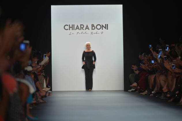 New York Fashion Week - Chiara Boni The designer greets the audience on the runway at the Chara Boni La Petite Robe show during New York Fashion Week: The Shows at The Dock, Skylight at Moynihan Station in New York City on September 13, 2016.  NYP201613020031 ANDREAxHANKS