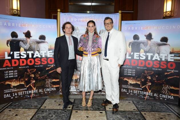 Milan, before the film Summer on him by GabrieleMuccino. pictured: Brando Pacitto, Matilda Lutz Gabriele Muccino  Copyright: xManuelexMangiarottix