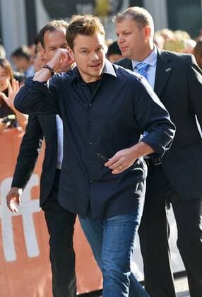Matt Damon arrives at the Toronto International Film Festival premiere of Manchester By The Sea at the Princess of Wales Theatre in Toronto, Canada on September 13, 2016.  TOR2016091311 CHRISTINExCHEW