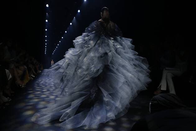 A model walks on the runway at the Marchesa Spring Summer fashion show during New York Fashion Week at The Dock, Skylight at Moynihan Station on September 14, 2016 in New York City.  NYP20160914134 JOHNxANGELILLO