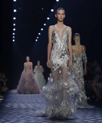 Models walk on the runway at the Marchesa Spring Summer fashion show during New York Fashion Week at The Dock, Skylight at Moynihan Station on September 14, 2016 in New York City.  NYP20160914143 JOHNxANGELILLO
