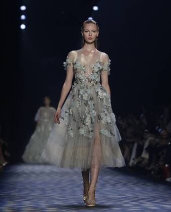 A model walks on the runway at the Marchesa Spring Summer fashion show during New York Fashion Week at The Dock, Skylight at Moynihan Station on September 14, 2016 in New York City.  NYP20160914146 JOHNxANGELILLO