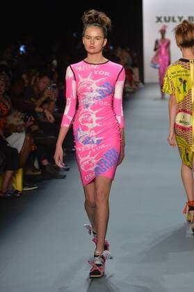 A model walks on the runway at the XULY.B?t show during New York Fashion Week: The Shows at The Dock, Skylight at Moynihan Station in New York City on September 14, 2016.  NYP201614020041 ANDREAxHANKS