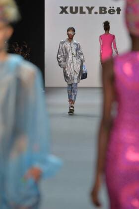 A model walks on the runway at the XULY.B?t show during New York Fashion Week: The Shows at The Dock, Skylight at Moynihan Station in New York City on September 14, 2016.  NYP201614020043 ANDREAxHANKS