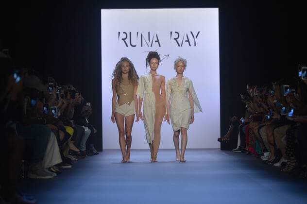 Models walk on the runway at the Runa Ray show during New York Fashion Week: The Shows at The Dock, Skylight at Moynihan Station in New York City on September 14, 2016.  NYP201614020060 ANDREAxHANKS