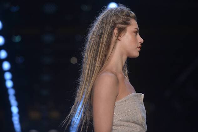 A model walks on the runway at the Runa Ray show during New York Fashion Week: The Shows at The Dock, Skylight at Moynihan Station in New York City on September 14, 2016.  NYP201614020055 ANDREAxHANKS