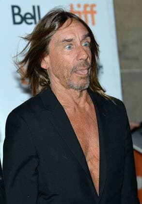 The Stooges legendary frontman Iggy Pop hams it up as he arrives at the Toronto International Film Festival premiere of Gimme Danger at Ryerson Theatre in Toronto, Canada on September 14, 2016.  TOR2016091417 CHRISTINExCHEW