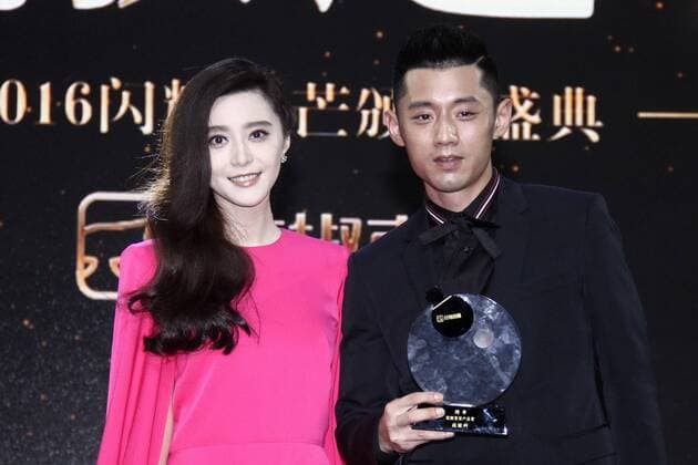 BEIJING, CHINA - SEPTEMBER 14: Actress Fan Bingbing and table tennis player Zhang Jike attend Huajiao Internet Celebrity Award on September 14, 2016 in Beijing, China.  CFP492058607