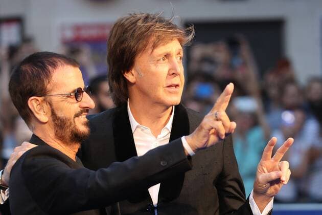 . 15 09 2016. London, United Kingdom. Sir Paul McCartney and Ringo Starr arriving at The Beatles Eight Days A Week: The Touring Years world premiere in London.  xStephenxLockx xi-Imagesx IIM-13452-0034