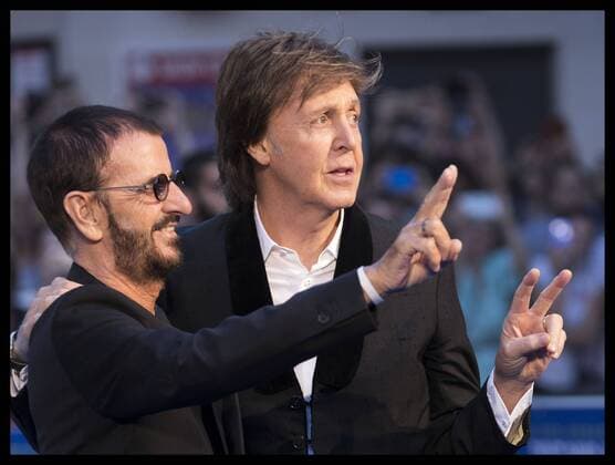 . 15 09 2016. London, United Kingdom. Ringo Starr and Sir Paul McCartney arriving at The Beatles Eight Days A Week, The Touring Years world premiere in London.  xStephenxLockx xi-Imagesx IIM-13452-0039