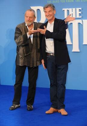 English comedians and actors Terry Gilliam and Michael Palin attending the world premiere of The Beatles: Eight Days A Week documentary, held at London s Odeon Cinema Leicester Square. SEPTEMBER 15th 2016  TSTx162987