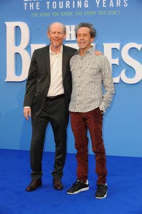 American directors Brian Grazer and Ron Howard attending the world premiere of The Beatles: Eight Days A Week documentary, held at London s Odeon Cinema Leicester Square. SEPTEMBER 15th 2016  TSTx162987