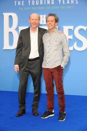 American directors Brian Grazer and Ron Howard attending the world premiere of The Beatles: Eight Days A Week documentary, held at London s Odeon Cinema Leicester Square. SEPTEMBER 15th 2016  TSTx162987