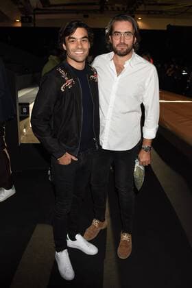 Diego Osorio y Diego Osorio and Maxim Huertas at the front row of the Andres Sarda fashion Show at the Mercedes Benz Fashion Week 16 in Madrid.  DiegoxPuerta