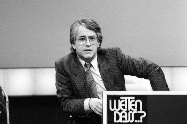 Wetten, dass..? Sendung vom 16.04.1983 in Augsburg, Moderator Frank Elstner