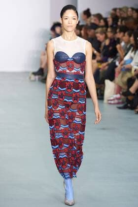 September 16, 2016 - London, England, United Kingdom - A model walks down the runway on the first day of London Fashion Week wearing Teatum Jones Spring Summer 17 collection on Sept 16th 2016. London United Kingdom  - ZUMAn230