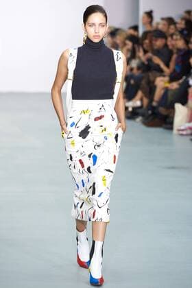 September 16, 2016 - London, England, United Kingdom - A model walks down the runway on the first day of London Fashion Week wearing Teatum Jones Spring Summer 17 collection on Sept 16th 2016. London United Kingdom  - ZUMAn230