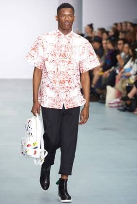 September 16, 2016 - London, England, United Kingdom - A model walks down the runway on the first day of London Fashion Week wearing Teatum Jones Spring Summer 17 collection on Sept 16th 2016. London United Kingdom  - ZUMAn230