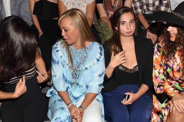 Belen Esteban and Andrea at the front row of Dolores Cortes Ulises Merida s fashion show at Mercedes Benz Fashion Week Madrid. Cordon Press  DiegoxPuerta